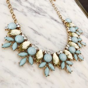 Mint and Crystal Statement Necklace